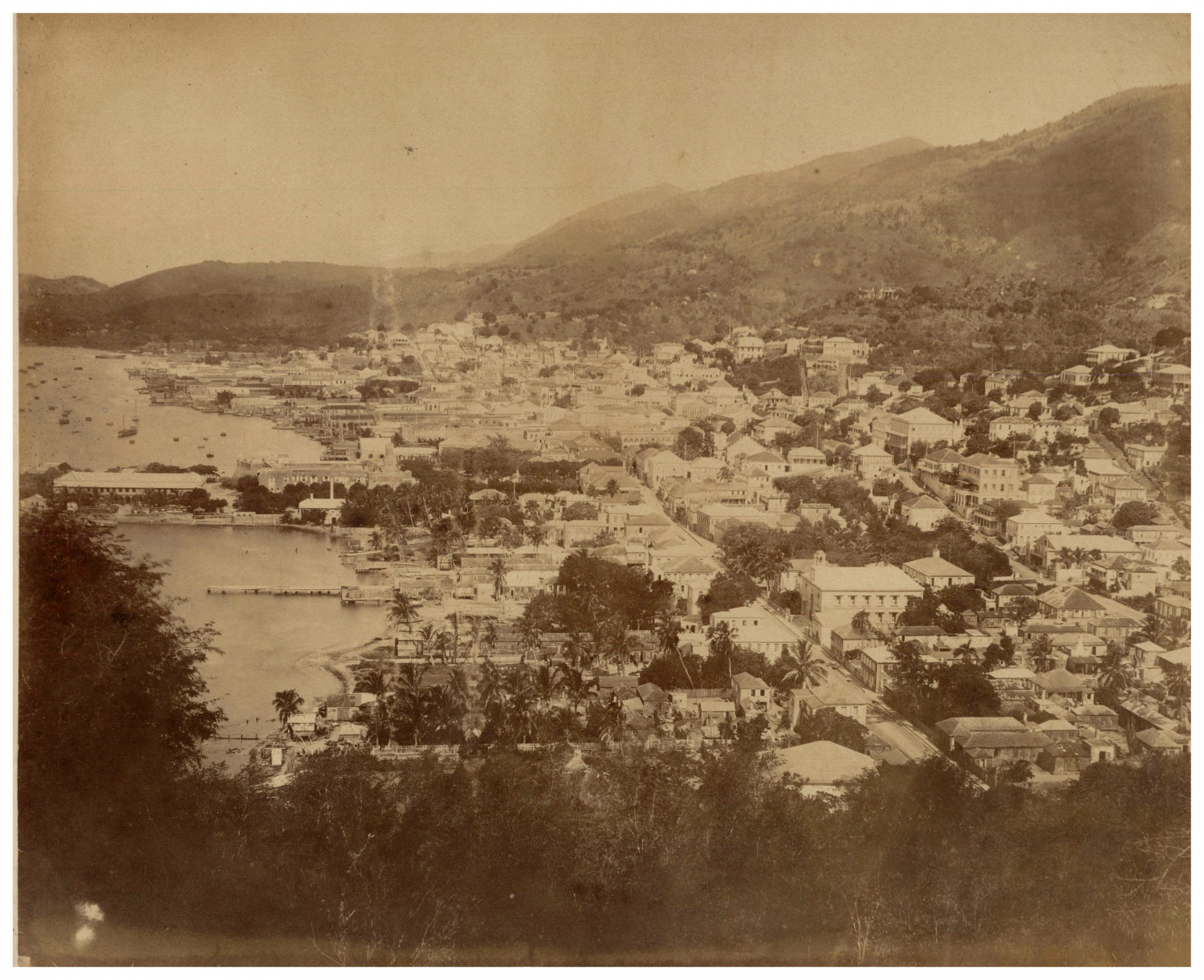 U.S. Virgin Islands, St Thomas, Panorama Vintage Albumen Print Albumen Print U.S. Virgin Islands, St Thomas, Panorama Vintage Albumen Print Albumen Print