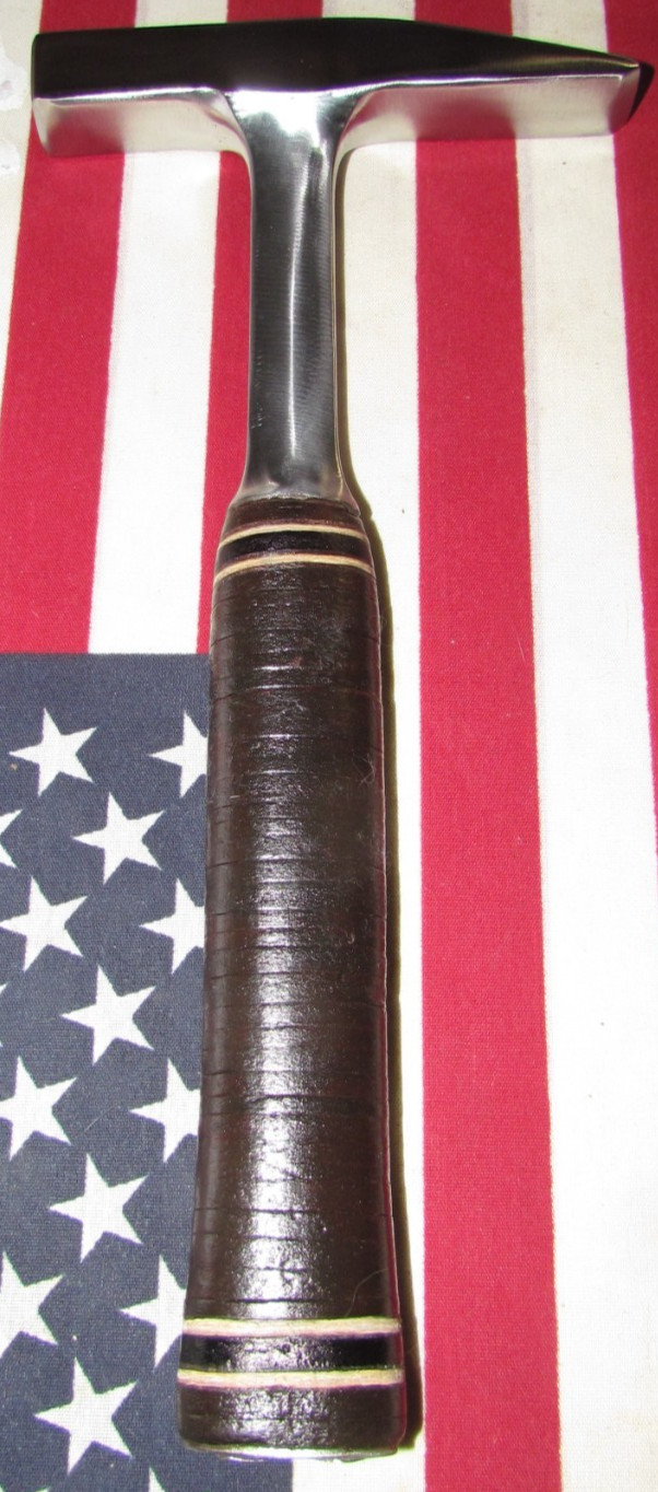 Rare Vintage Pre-1954 Estwing 18 oz Sheet Metal Hammer-Genuine Leather Handle