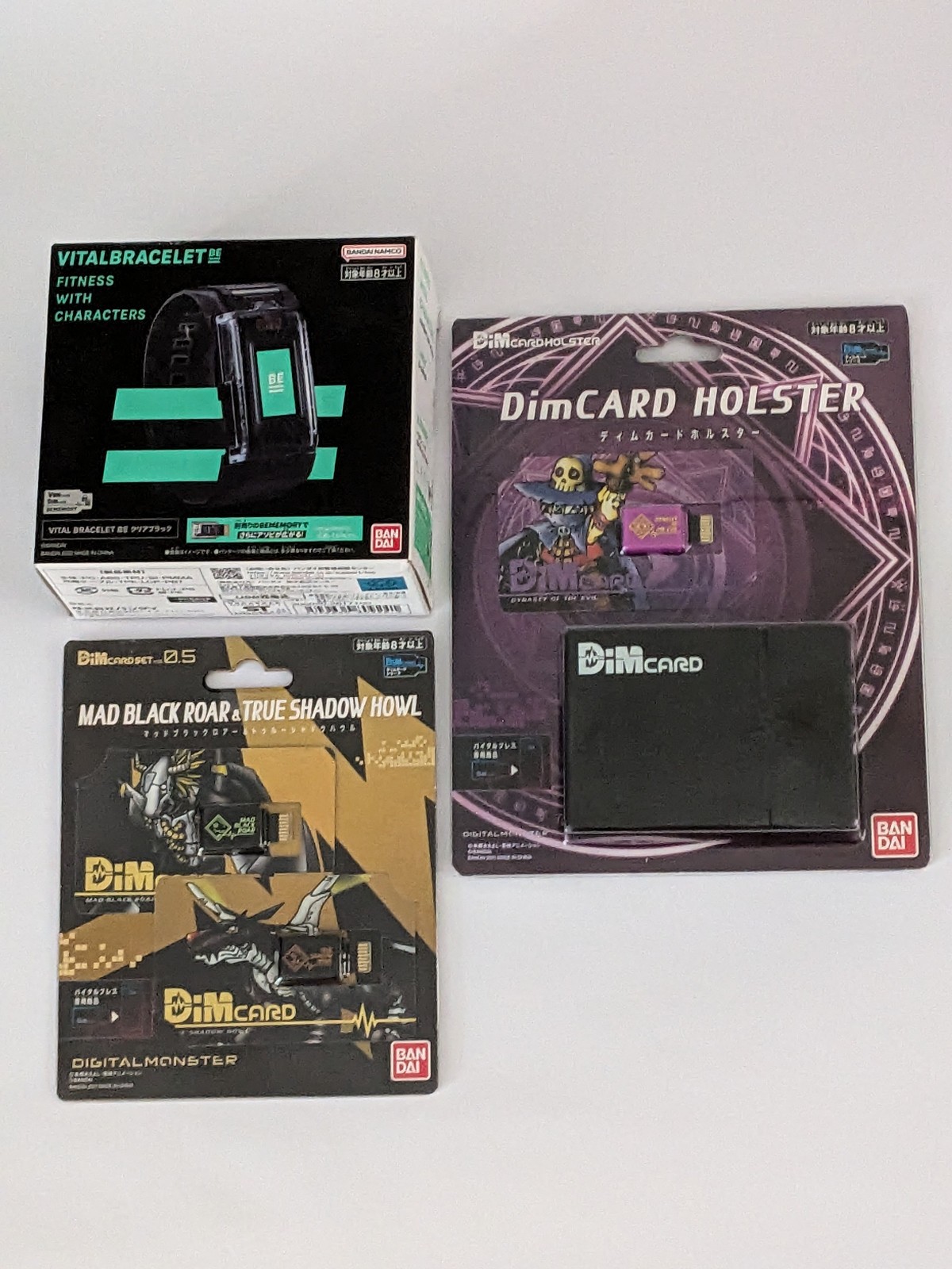 Bandai VITAL BRACELET BE Clear Black Digimon Adventure Evil Holster Dim Card Set