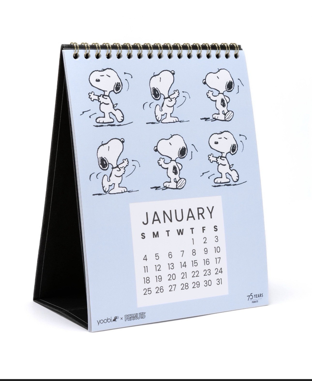 Yoobi x Peanuts 2026 Desk Calendar Standing Peanuts Snoopy 75year Anniversary