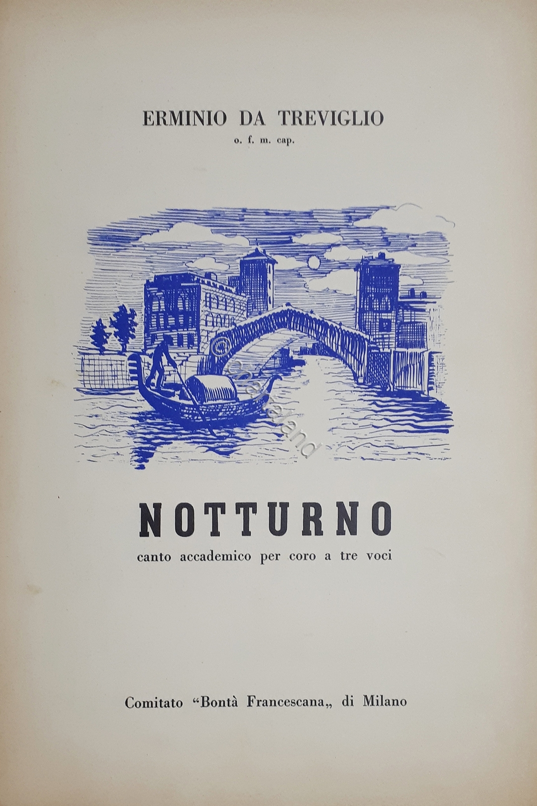 Sheet music - Night - Academic singing for three-part choir - E. De Treviglio