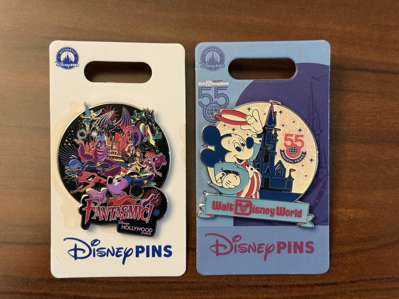 Disney Parks Trading Pins Fantasmic Hollywood & Mickey 55th Anniversary Lot Of 2