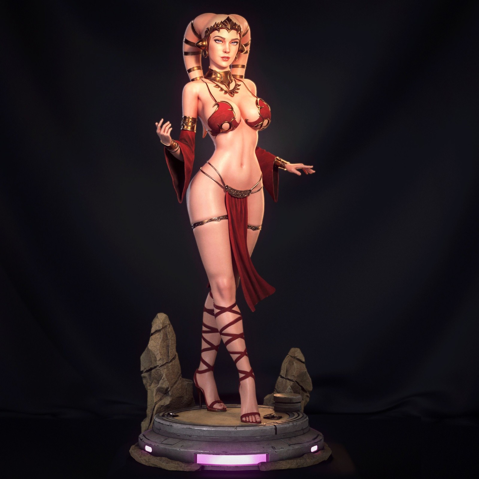 Painted Twi\'lek Dancer Hostess Statue 1/4 Sexy Figure
