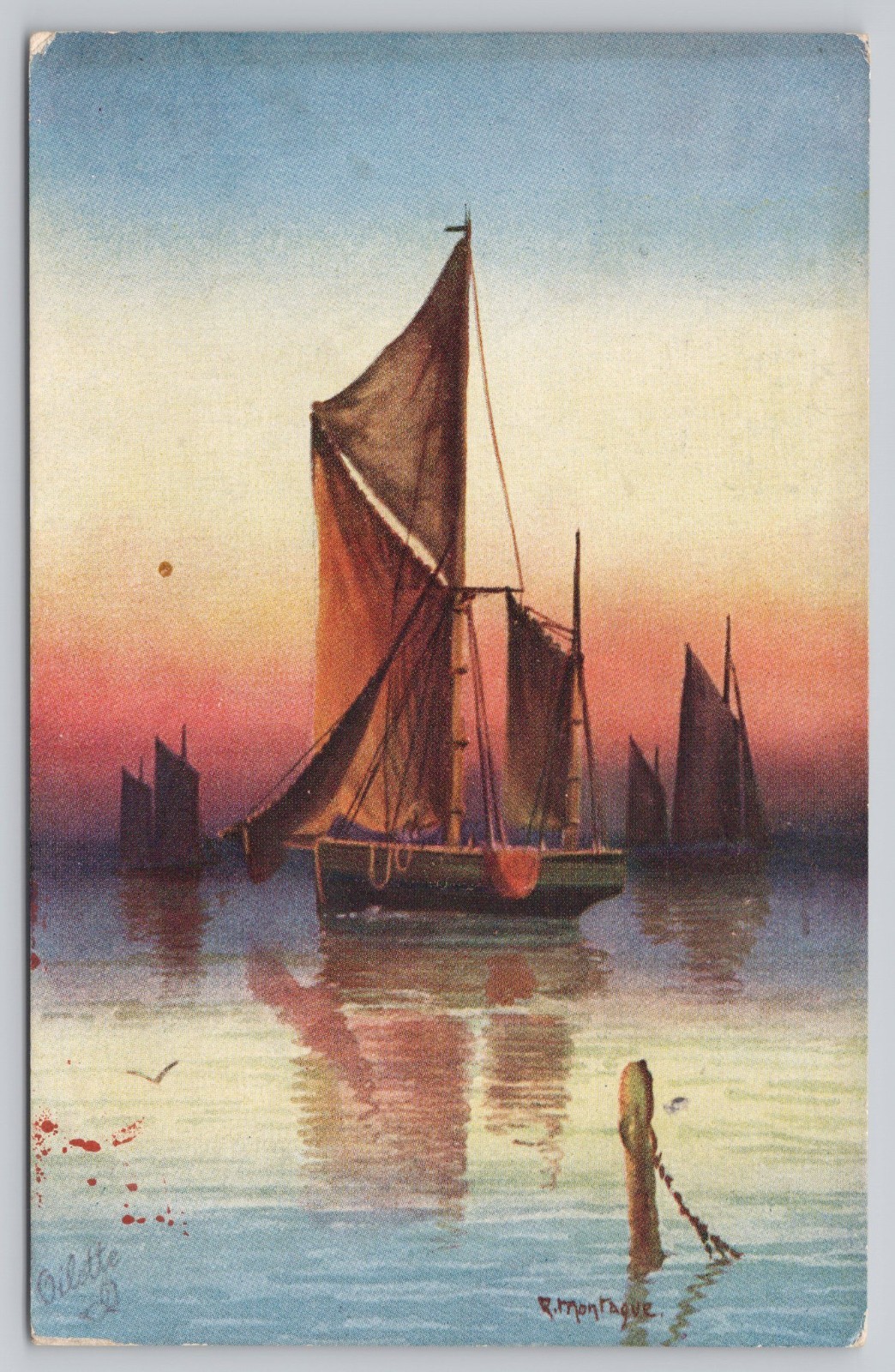 Sailing Vessel Sea And Sky Raphael Tuck Oilette Maritime Postcard Sailing Vessel Sea And Sky Raphael Tuck Oilette Maritime Postcard