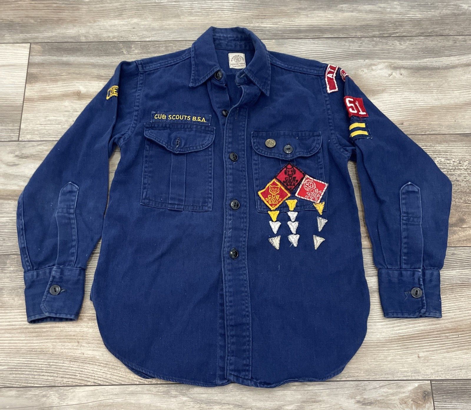 Vintage Boy Scouts of America Sanforized Blue Button Up Shirt 1950s 60s BSA Vintage Boy Scouts of America Sanforized Blue Button Up Shirt 1950s 60s BSA