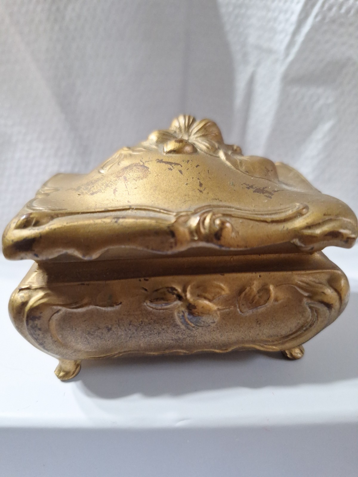 Antique Vtg Art Nouveau JENNINGS BROS Ring Jewelry Trinket Box JB 181