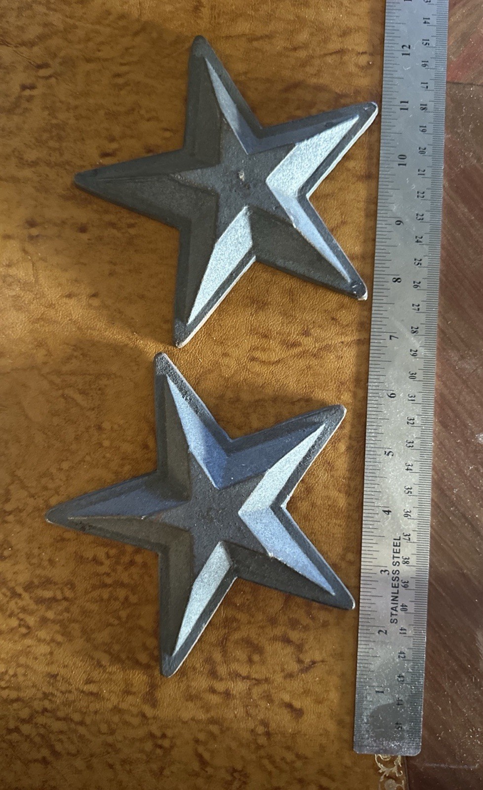 Unbranded Set Of 2 Rustic Cast Iron Stars Texas Pride 5.5 in