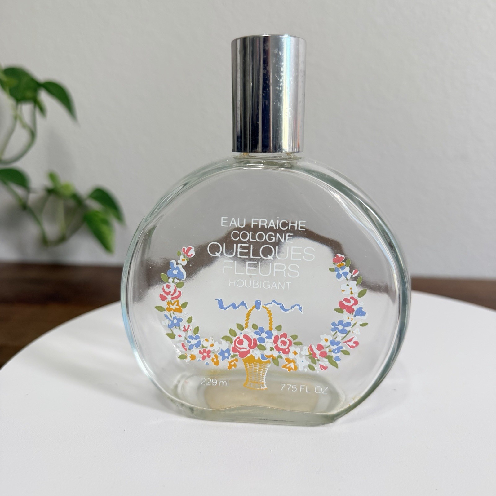 Vintage Houbigant Quelques Fleurs Cologne 1950's RARE empty Bottle