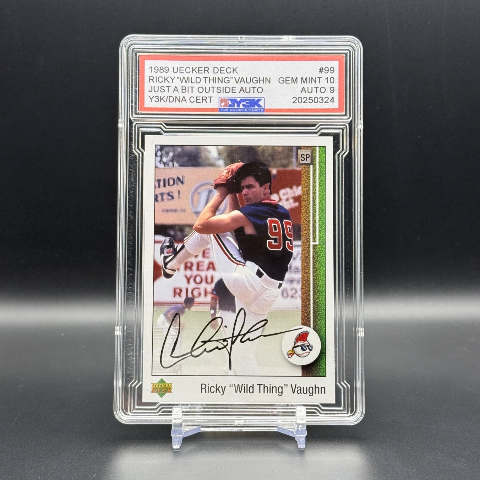 1989 Uecker Deck » Ricky Vaughn/Charlie Sheen » Major League Custom Slabbed Card
