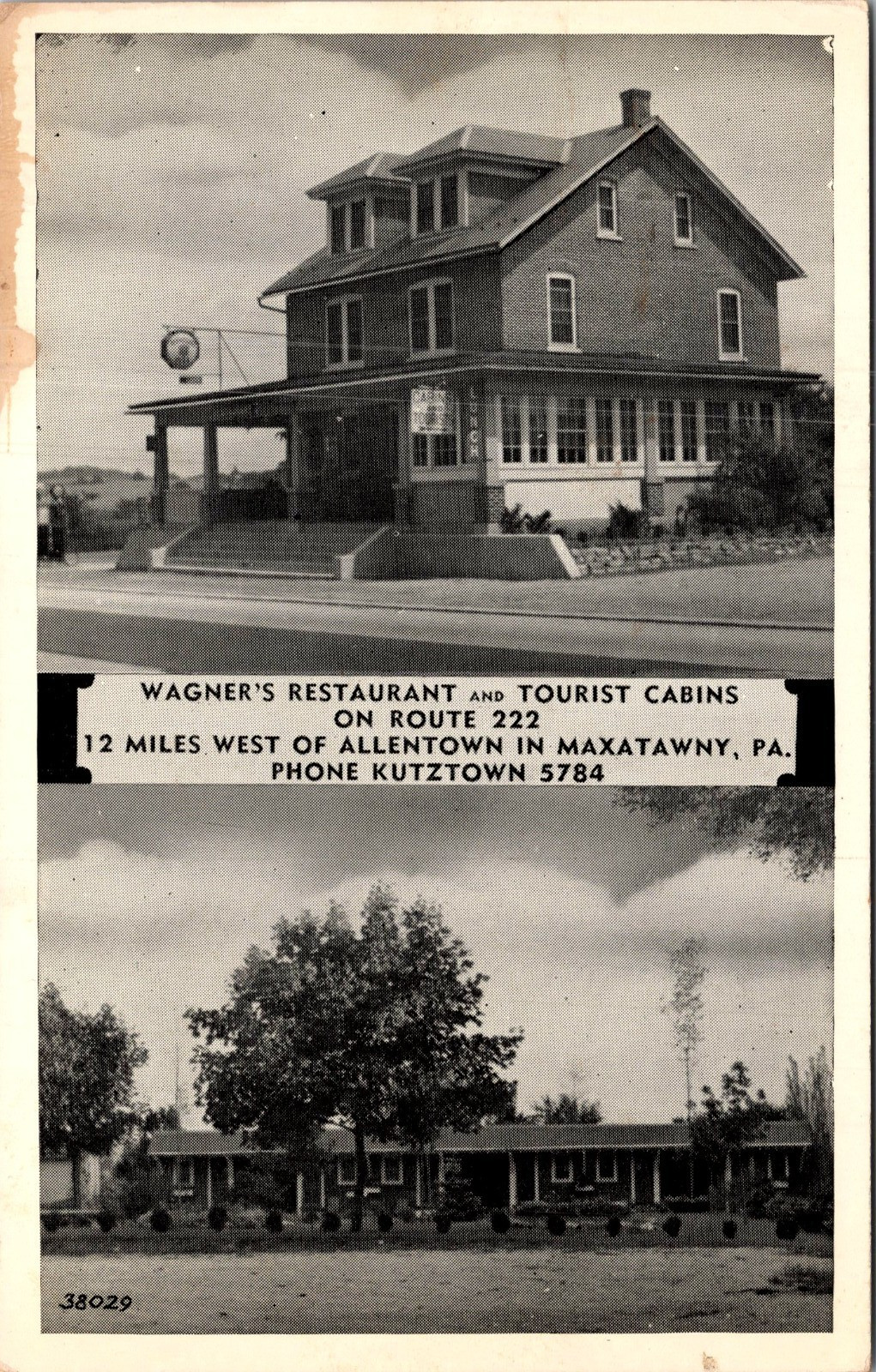 Wagner\'s Restaurant & Tourist Cabins Maxatawny PA Chrome Postcard E48
