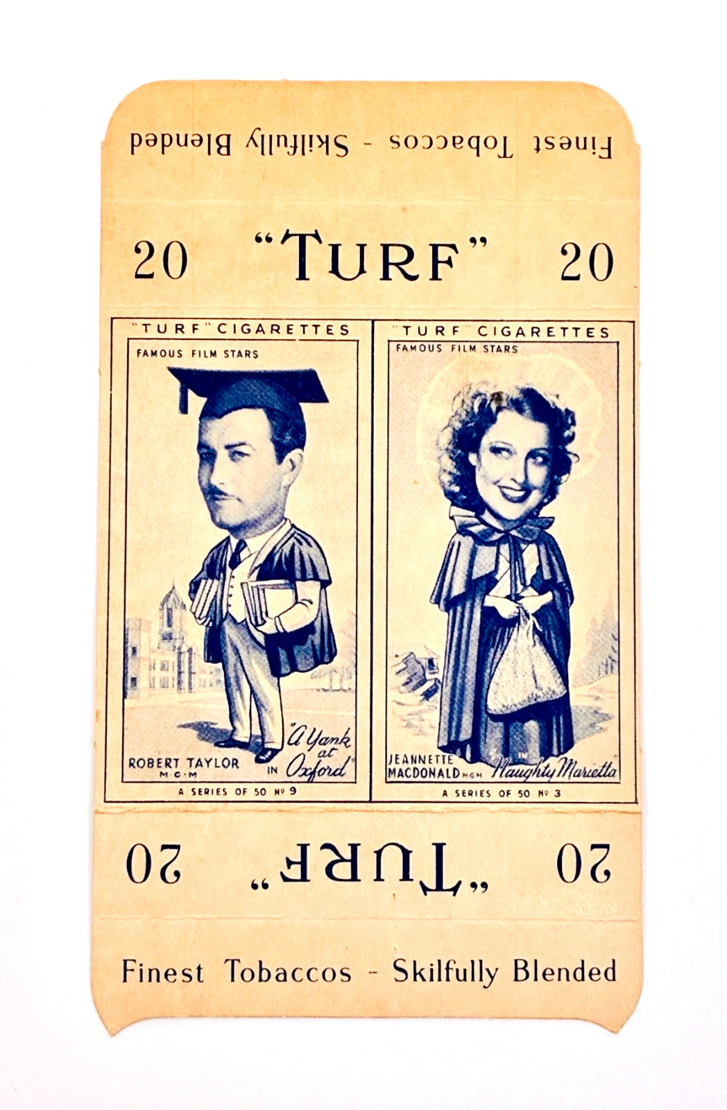 1940's Turf Cigarettes Film Stars Uncut (with Tab) Taylor & McDonald - VG+ 1940's Turf Cigarettes Film Stars Uncut (with Tab) Taylor & McDonald - VG+