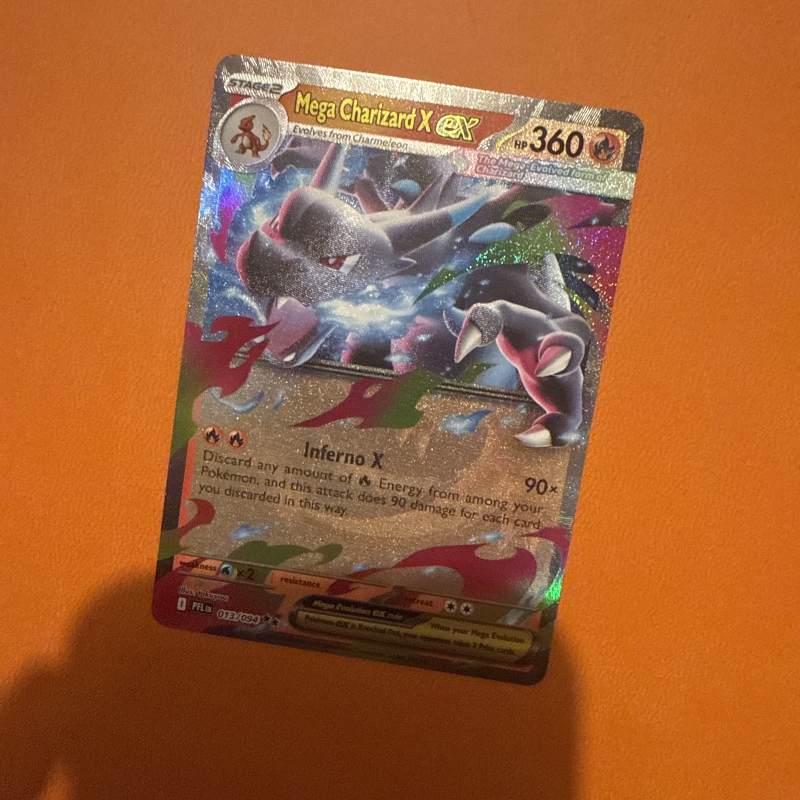 NM Mega Charizard X ex 013/094 Phantasmal Flames Double Rare Pokemon Card NM Mega Charizard X ex 013/094 Phantasmal Flames Double Rare Pokemon Card