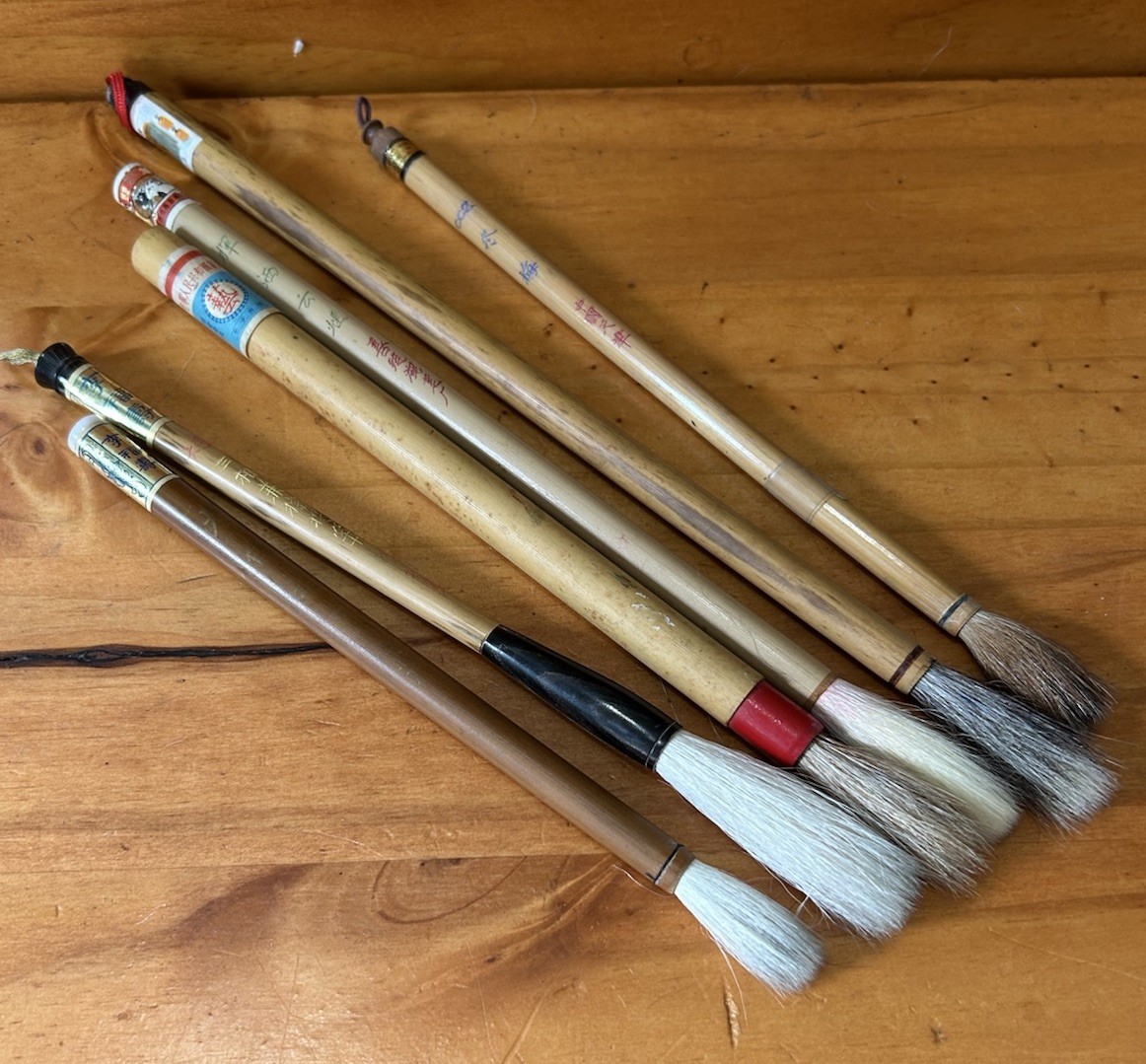 Vtg Japanese Chinese Calligraphy Brushes Lot of 6 Vtg Japanese Chinese Calligraphy Brushes Lot of 6