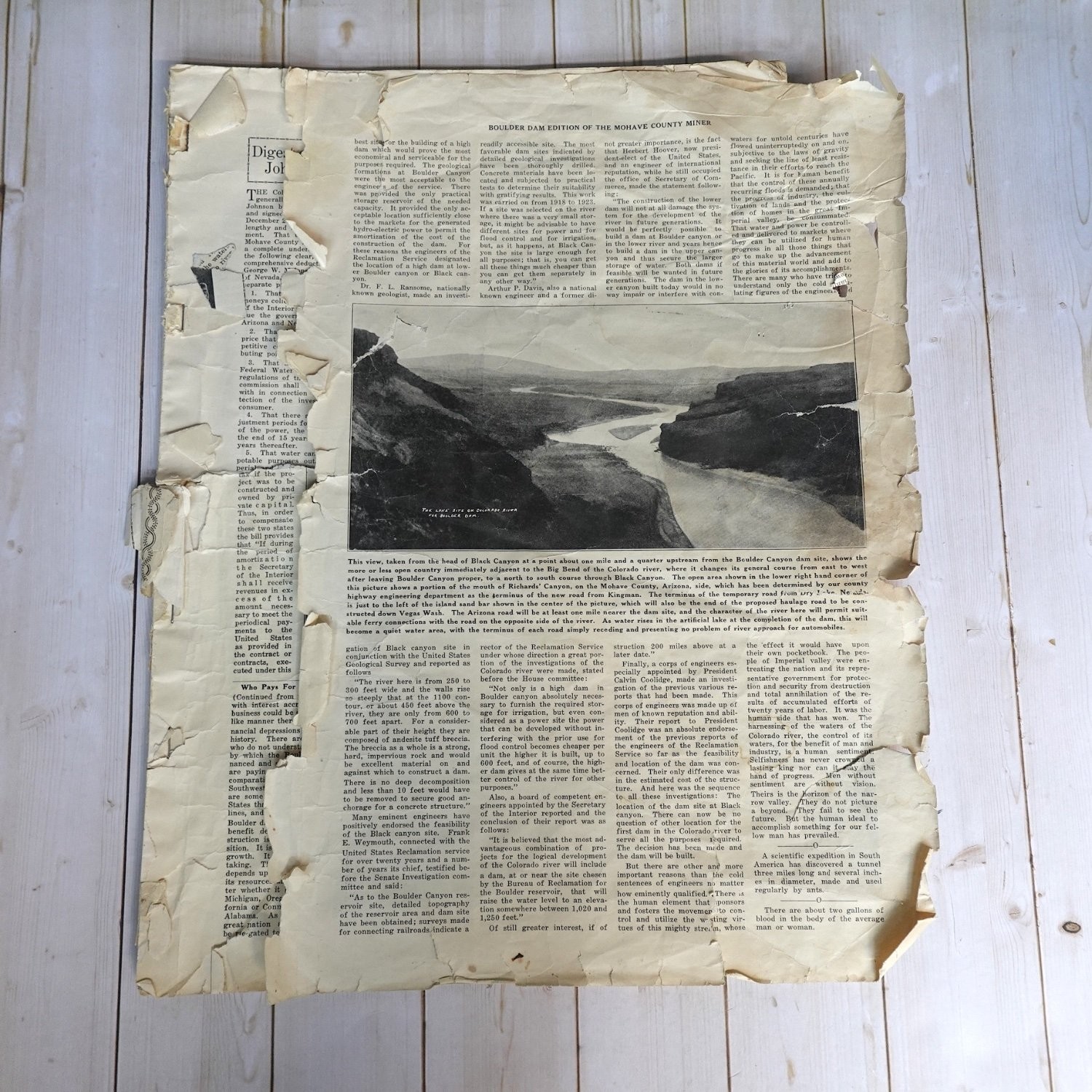 Mohave County Miner Boulder Dam Edition Vintage Newspaper Pages 1920-1939 15x12