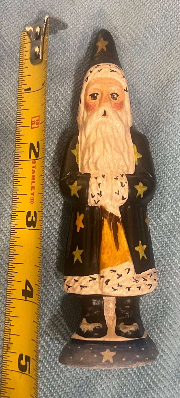 Vaillancourt Folk Art Star Santa Claus Figurine 1995 #152 Sutton MA Chalkware Vaillancourt Folk Art Star Santa Claus Figurine 1995 #152 Sutton MA Chalkware