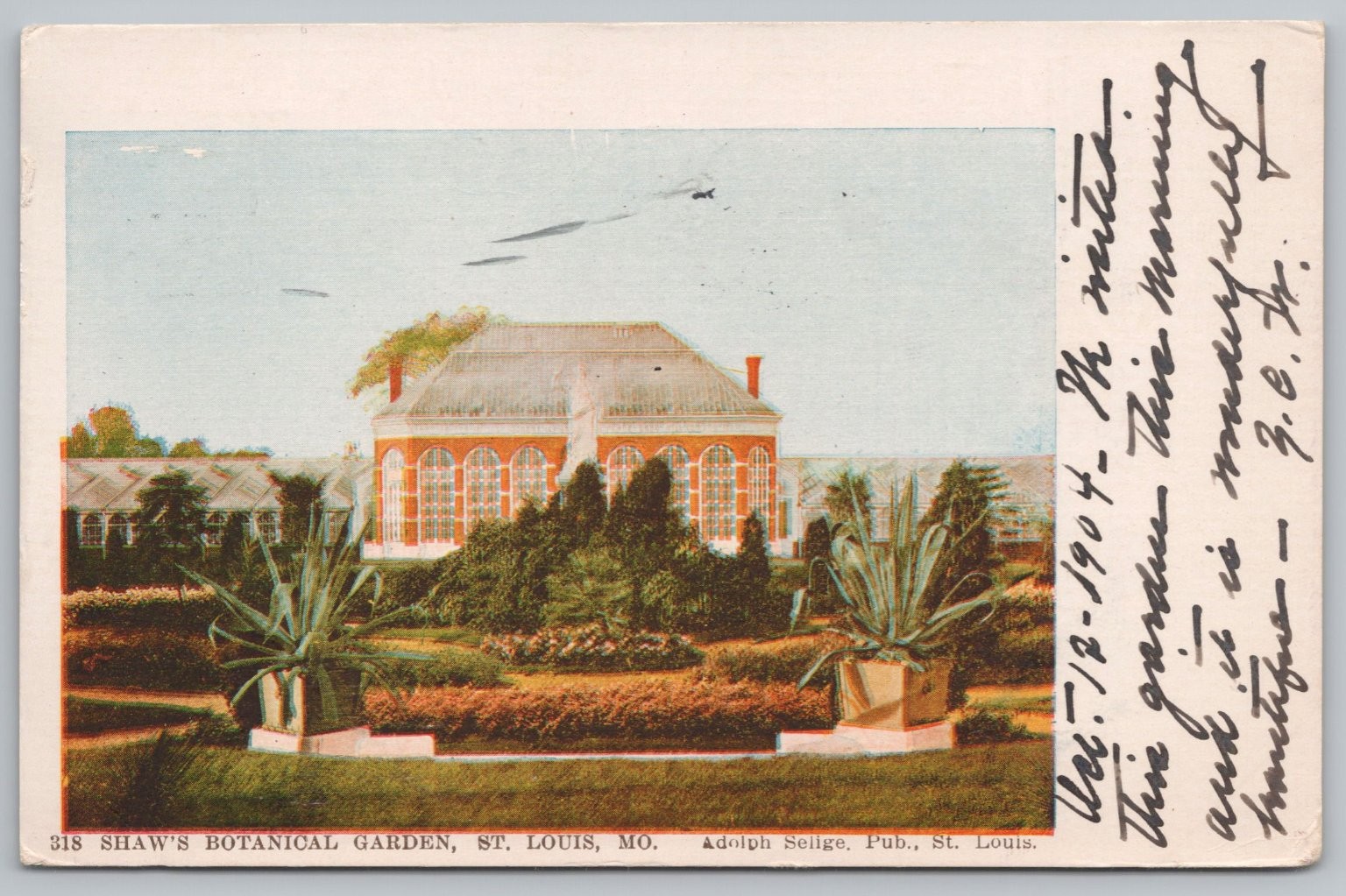 1904 Shaw\'s Botanical Garden St. Louis MO Adolph Seilige Postcard New York City 1904 Shaw\'s Botanical Garden St. Louis MO Adolph Seilige Postcard New York City