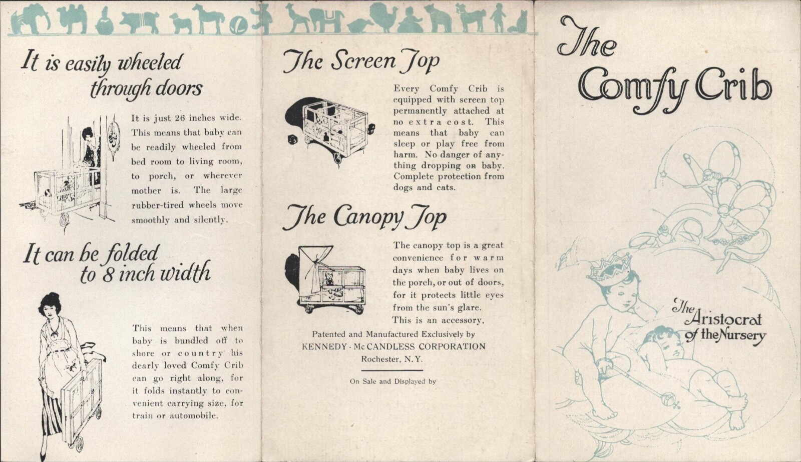 1920s Baby Cribs Antique Brochure The Comfy Crib Kennedy-McCandless Corporation 1920s Baby Cribs Antique Brochure The Comfy Crib Kennedy-McCandless Corporation