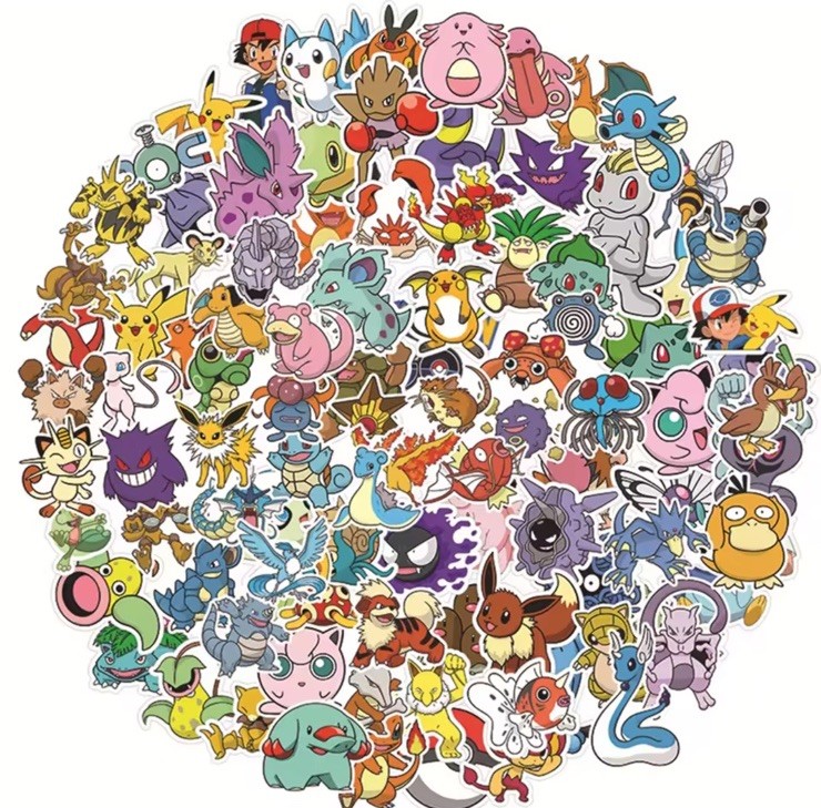 100 Pokemon Go Anime Stickers Vinyl Waterproof DIY Decorative Decals Lot