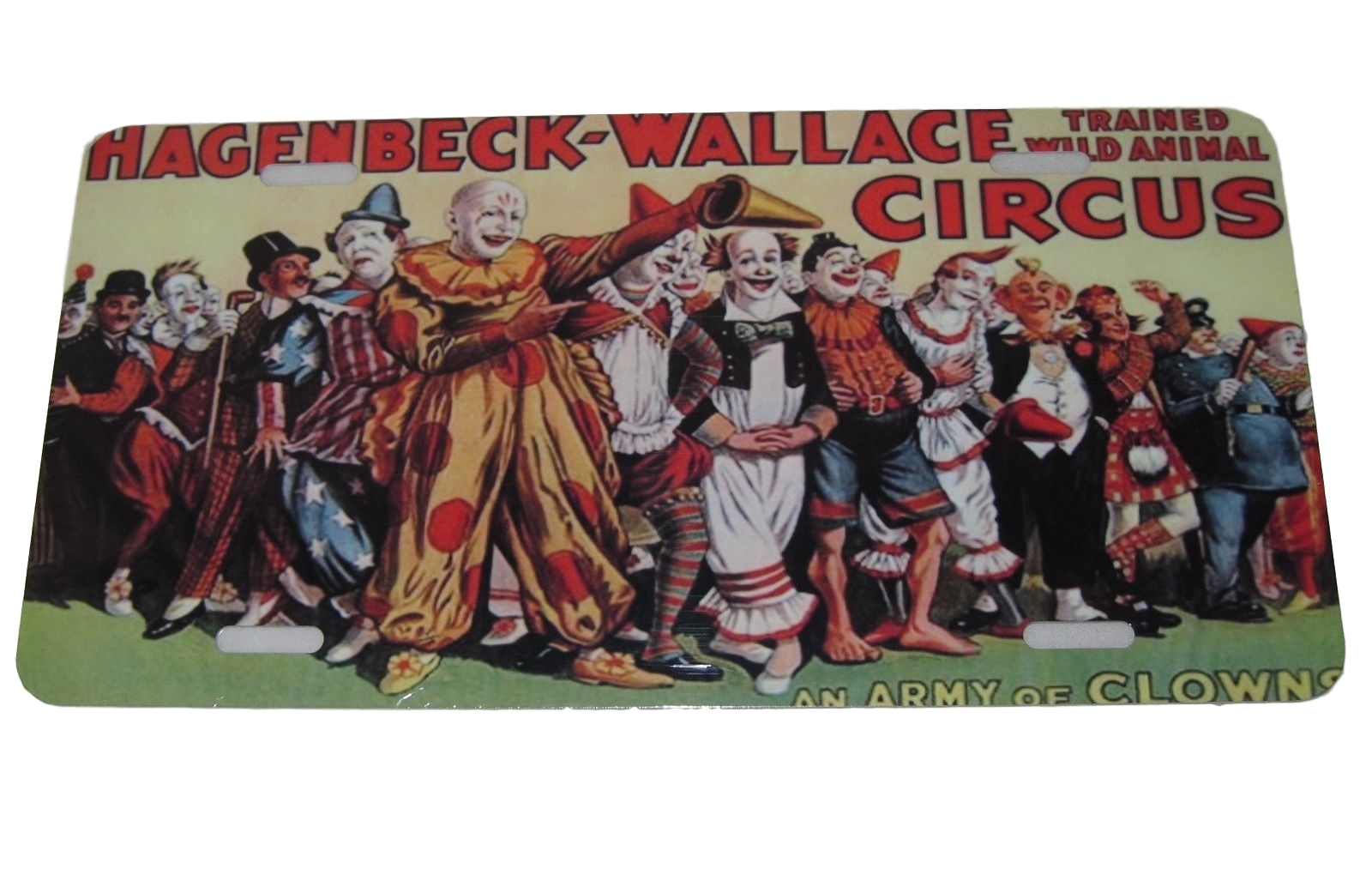 Circus Clowns License Plate 6x12 Aluminum Made in USA Deadly Train Accident Circus Clowns License Plate 6x12 Aluminum Made in USA Deadly Train Accident