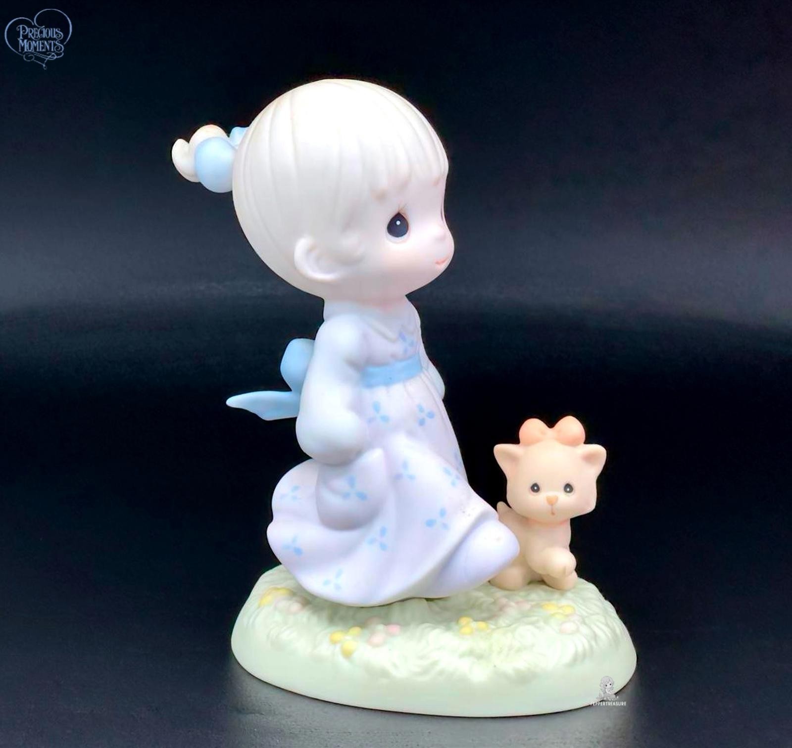 Adorable Precious Moments Girl Figurine with Puppy Pal