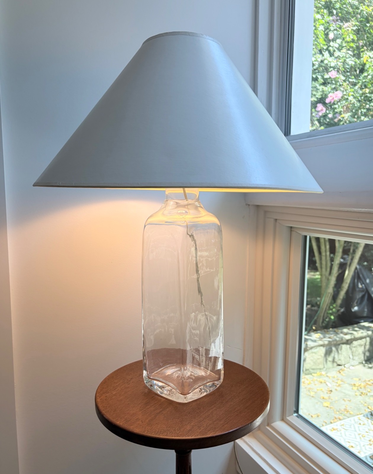 Vintage Simon Pearce Hand Blown Clear Glass Woodbury Table Lamp ONLYSigned 22.5 Vintage Simon Pearce Hand Blown Clear Glass Woodbury Table Lamp ONLYSigned 22.5