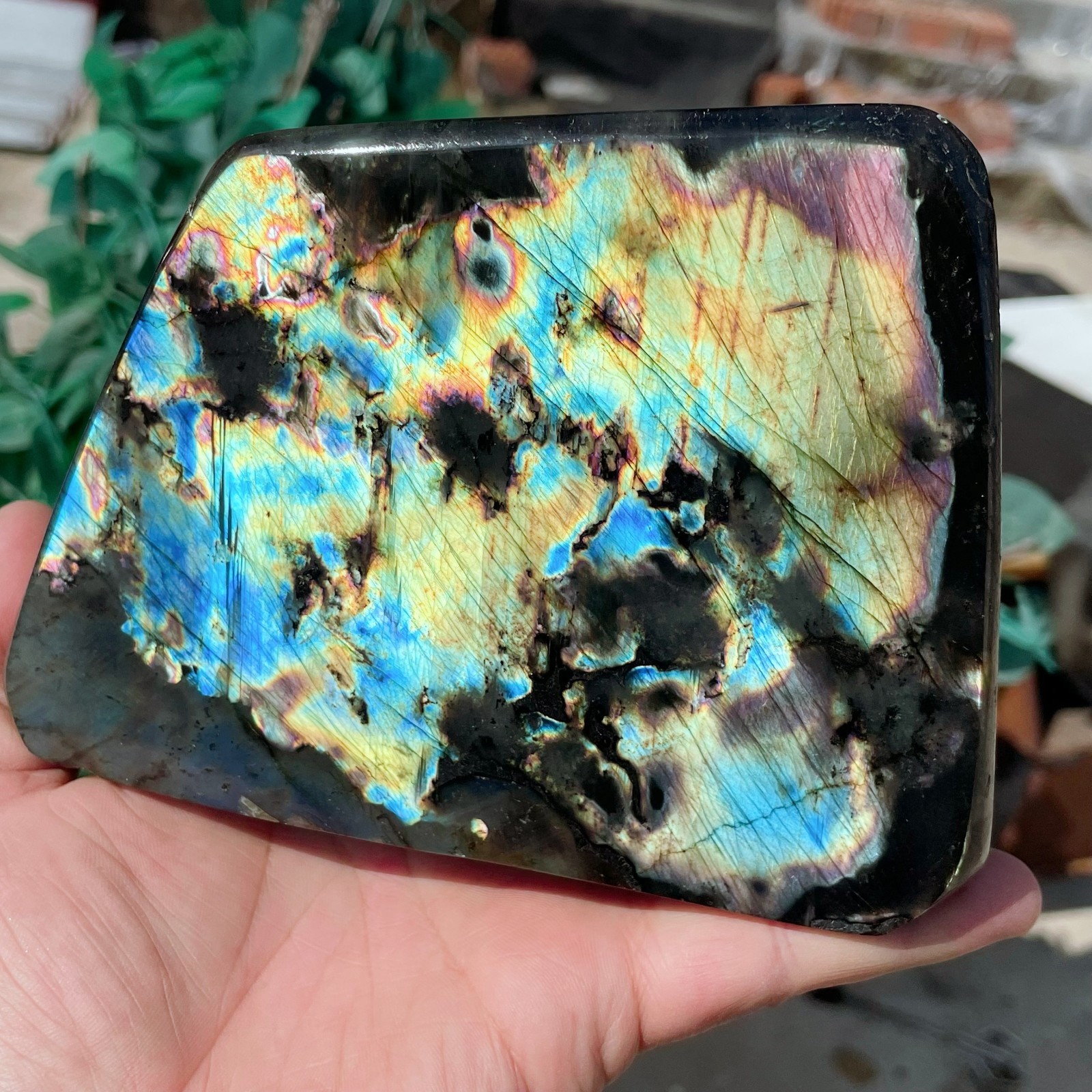 3.38LB Natural Labradorite Quartz Crystal Stone Specimen Healing G8046