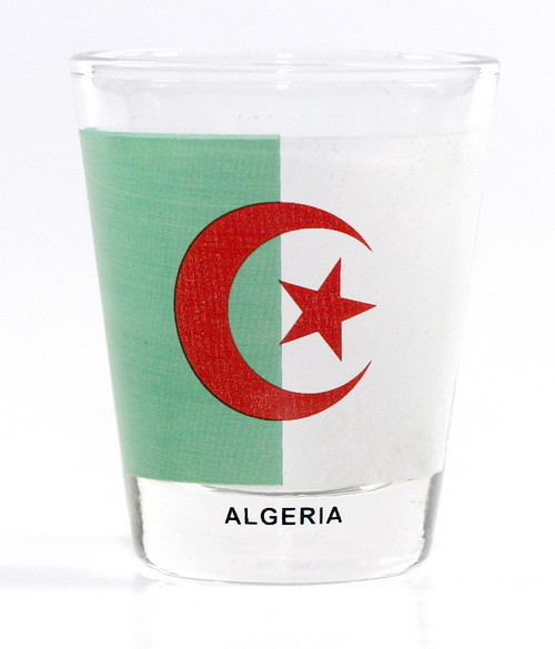 ALGERIA FLAG SHOT GLASS SHOTGLASS