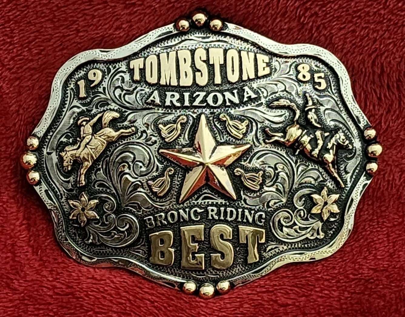 Rodeo☆1985☆Bronc Riding  X~Treme Champion Trophy Buckle☆Tombstone AZ☆Rare☆R55