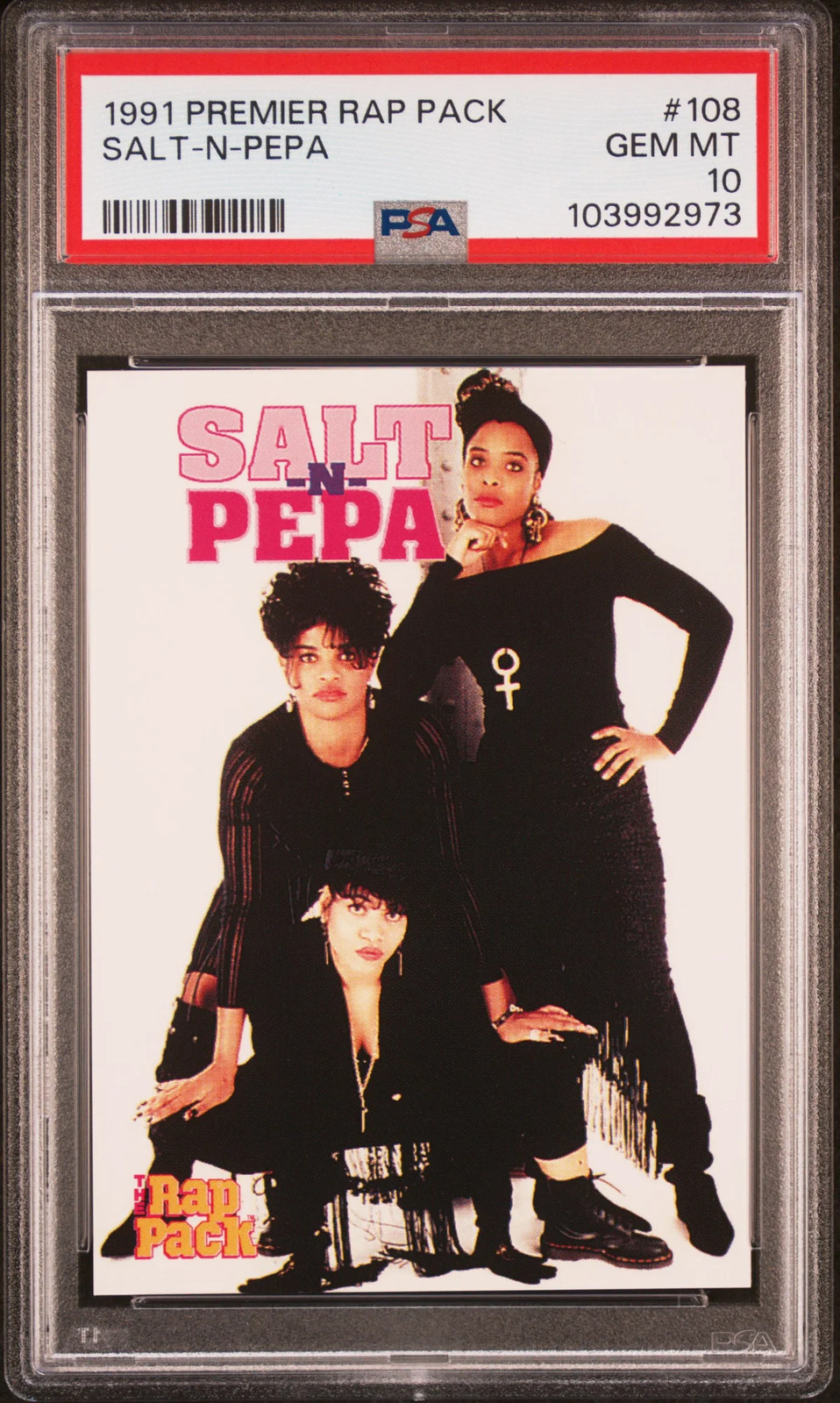 SALT-N-PEPA 1991 Premier Rap Pack ROOKIE #108 PSA 10 SALT-N-PEPA 1991 Premier Rap Pack ROOKIE #108 PSA 10