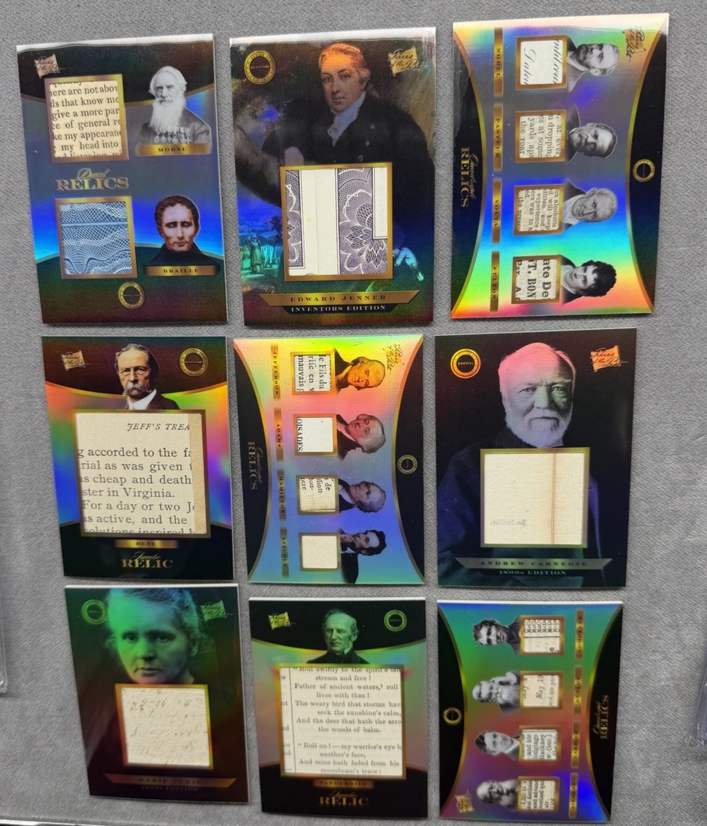 2024-2025 Pieces of the Past Historical Relic Cards Lot of 9 Foil Inserts