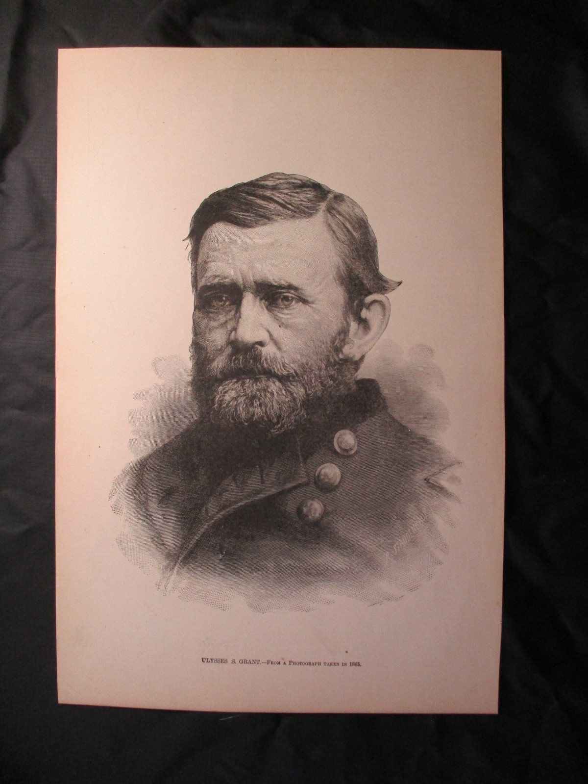 1894 Harper's Weekly Civil War Print- Ulysses S. Grant - From A 1863 Photograph