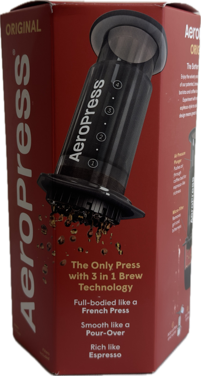 AeroPress Original Coffee Press 3 - 1 Brew Technology (New in Box/Unused) AeroPress Original Coffee Press 3 - 1 Brew Technology (New in Box/Unused)