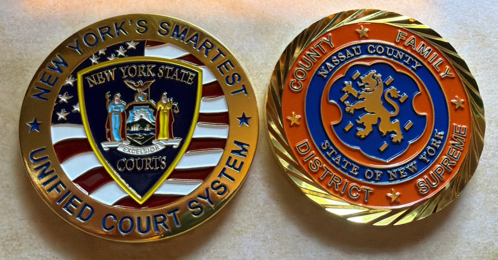 NASSAU COUNTY COURTS OFFICER FAMILY SUPREME DISTRICT CT CHALLENGE COIN NEW YORK NASSAU COUNTY COURTS OFFICER FAMILY SUPREME DISTRICT CT CHALLENGE COIN NEW YORK