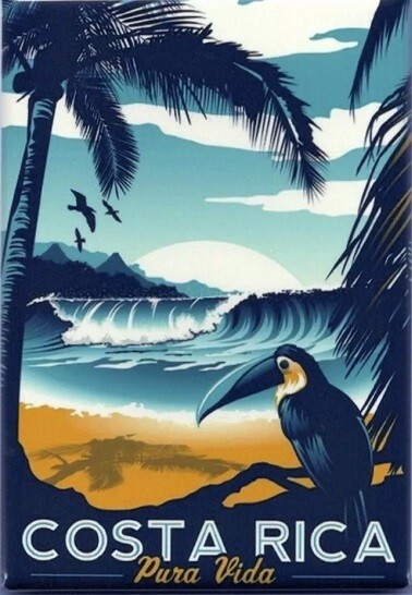 N182 Costa Rica Vintage Travel Poster Nice Fridge Magnet