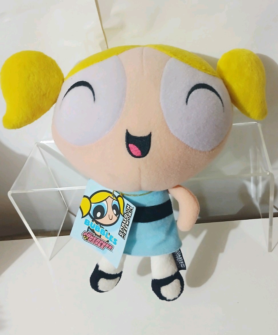 Vintage 1999 Powerpuff Girls Happy Bubbles Blonde Cartoon Network Plush Toy 