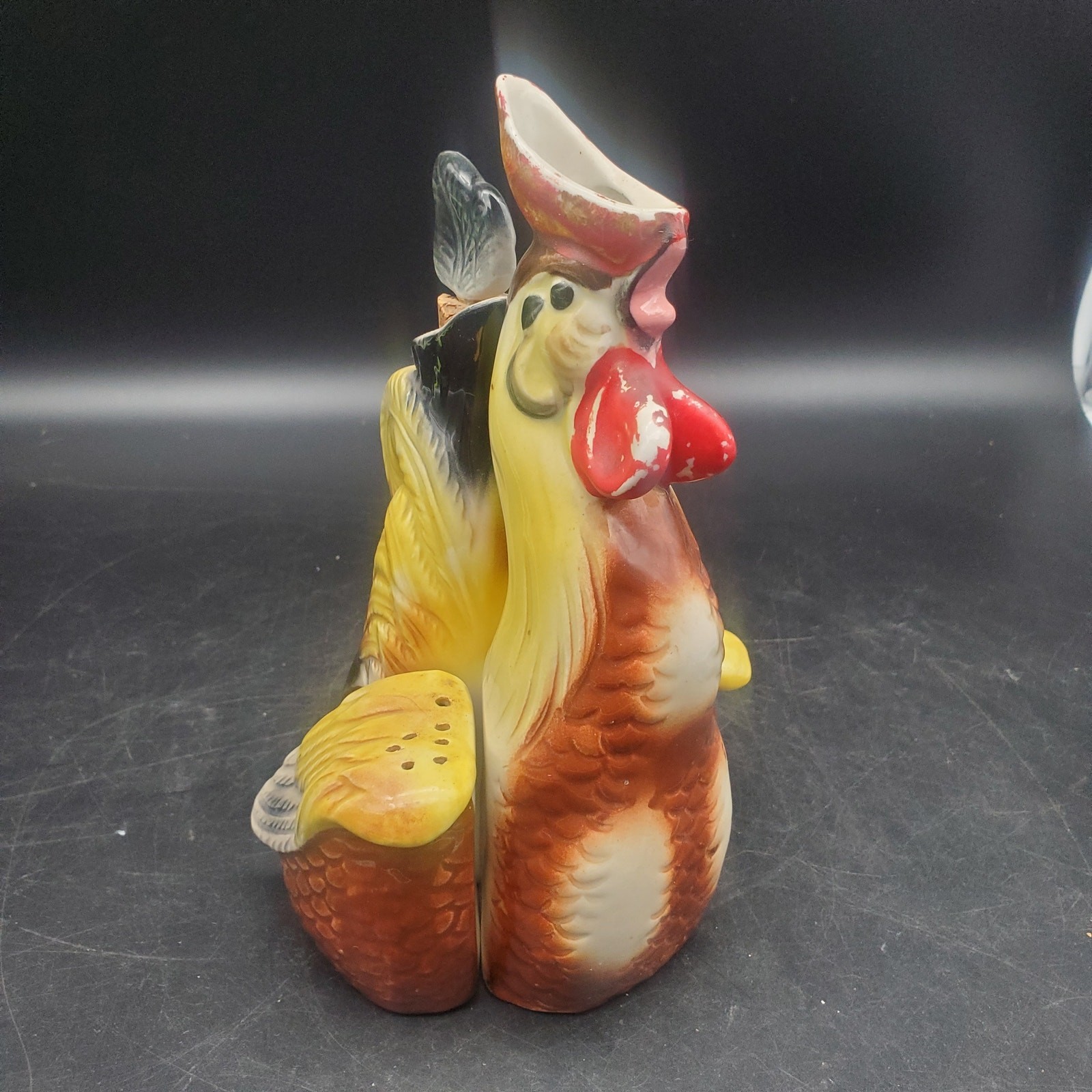 Vintage Atlas Rooster Condiment Set Cruet Vinegar Oil Salt Pepper Ceramic Japan Vintage Atlas Rooster Condiment Set Cruet Vinegar Oil Salt Pepper Ceramic Japan