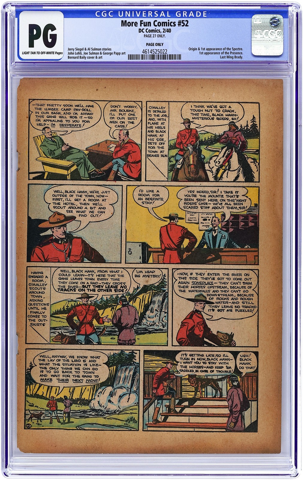 More Fun Comics (1935) 52 CGC Page 27 Only 4614525022 1st app. Spectre