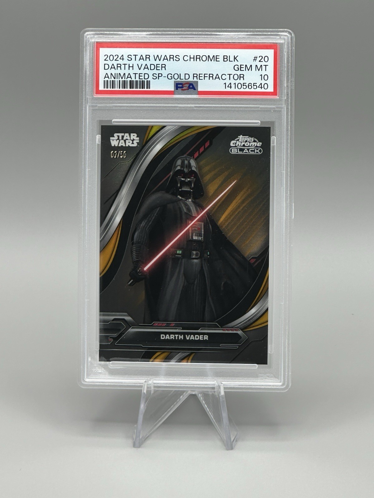 DARTH VADER 2024 Topps Chrome Black Animated Short Print SP-20 Gold /50 PSA 10 DARTH VADER 2024 Topps Chrome Black Animated Short Print SP-20 Gold /50 PSA 10