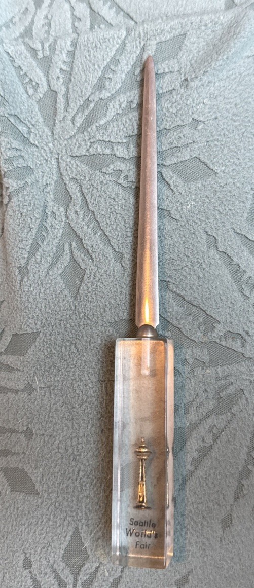 Vintage 1962 Seattle World\'s Fair Metal Letter Opener \ Vintage 1962 Seattle World\'s Fair Metal Letter Opener \