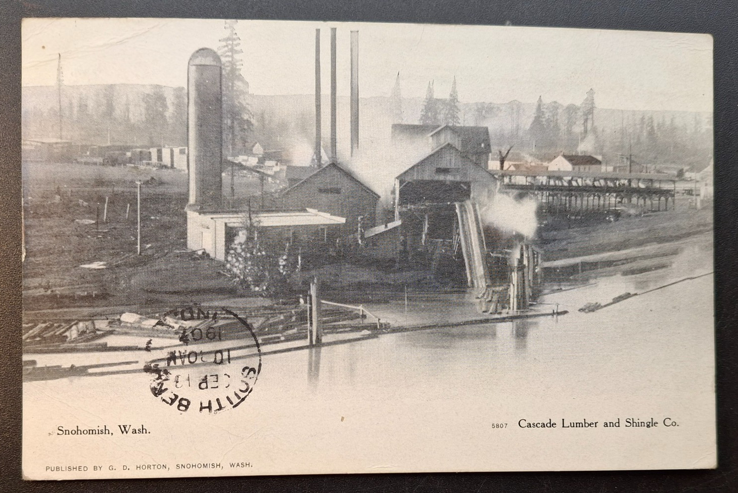 SNOHOMISH WA Cascade Lumber & Shingle Co Postcard 1907 SNOHOMISH WA Cascade Lumber & Shingle Co Postcard 1907