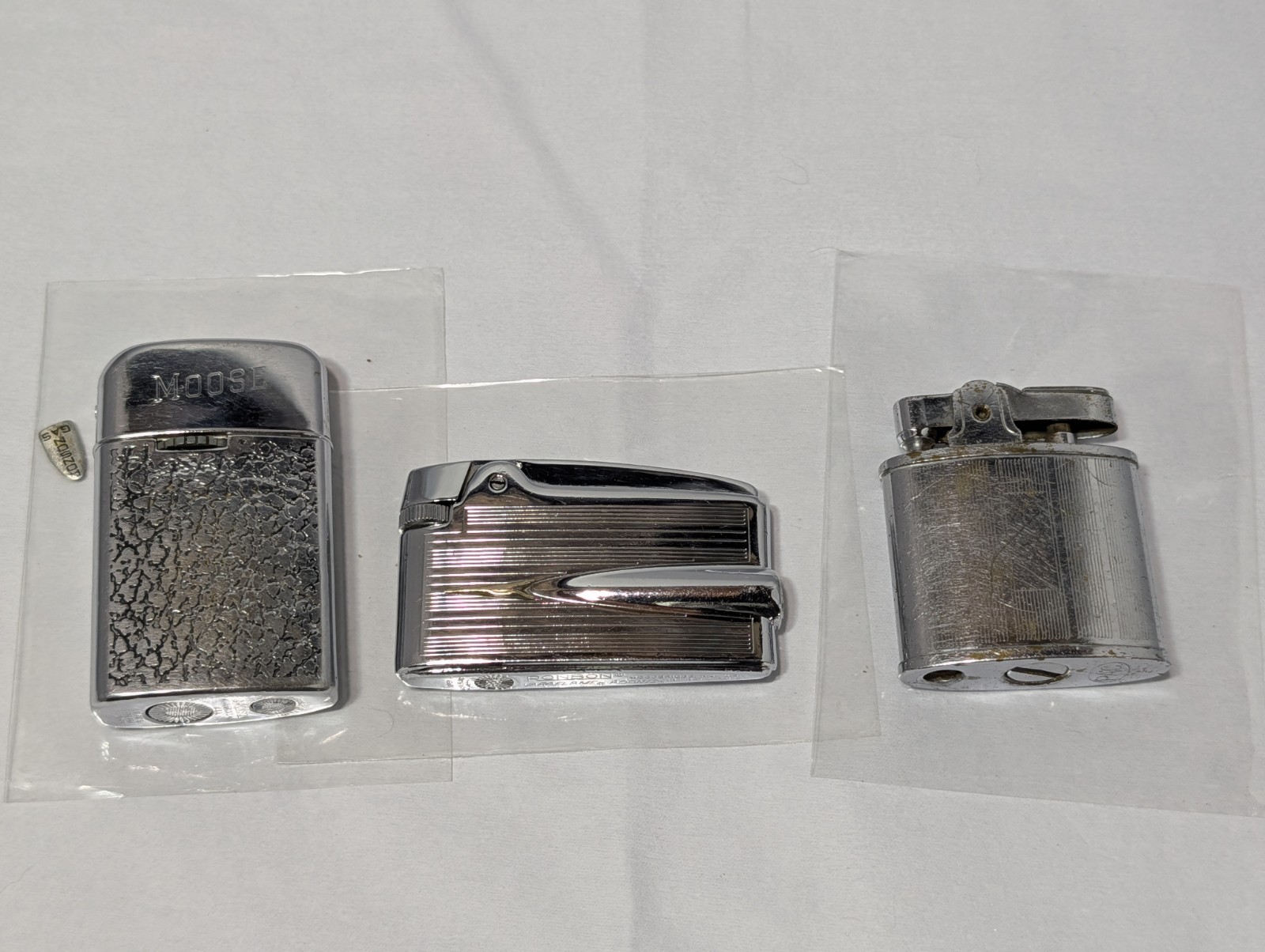 Vintage/Antique Lot of 3,  Ronson, Variflame Adonis / Windlite  + PAC Parts Lot