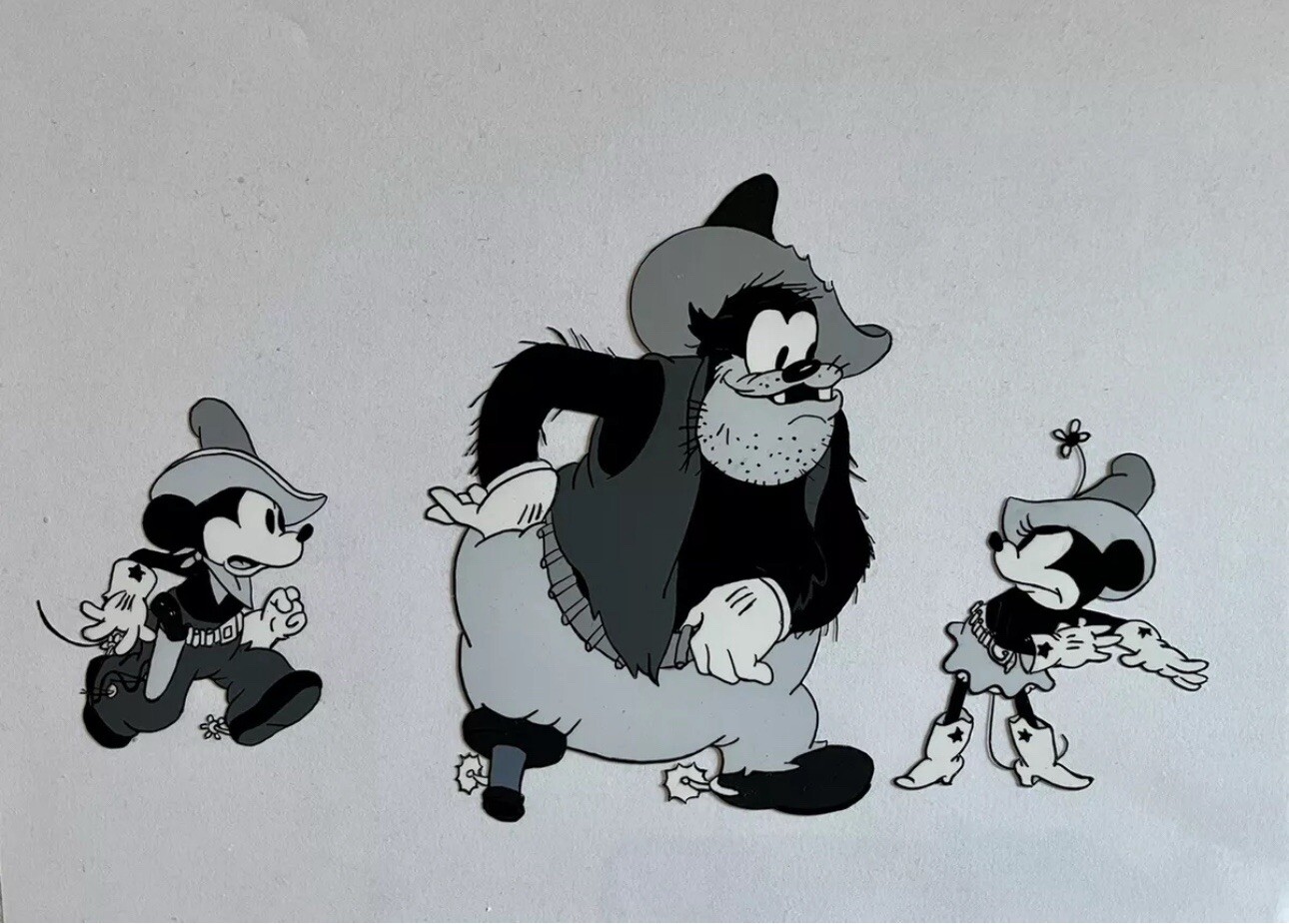 Disney TWO-GUN MICKEY Cowboy Minnie Cel