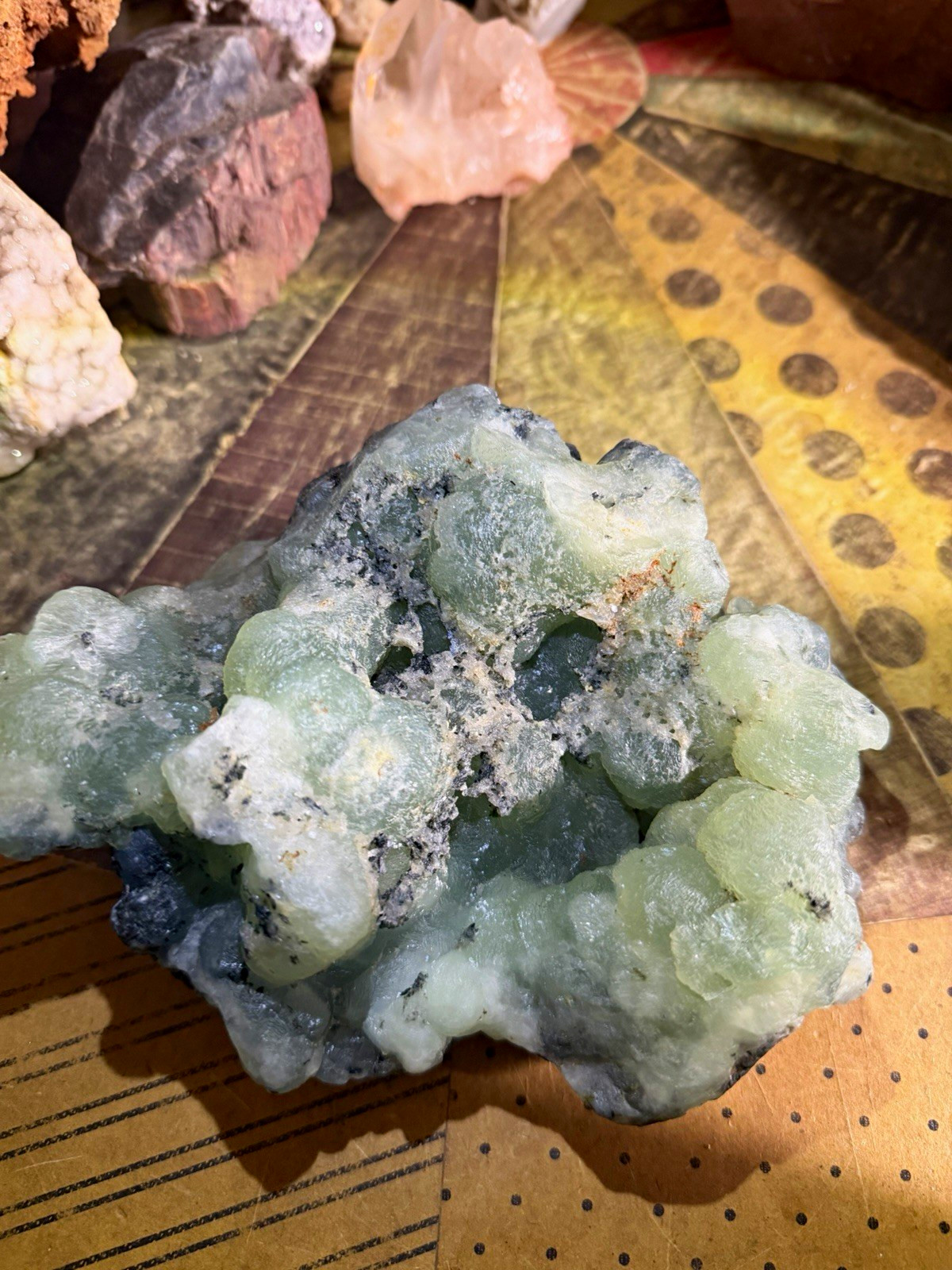  Large Green Prehnite with Epidote 3.1 lbs from Morocco 