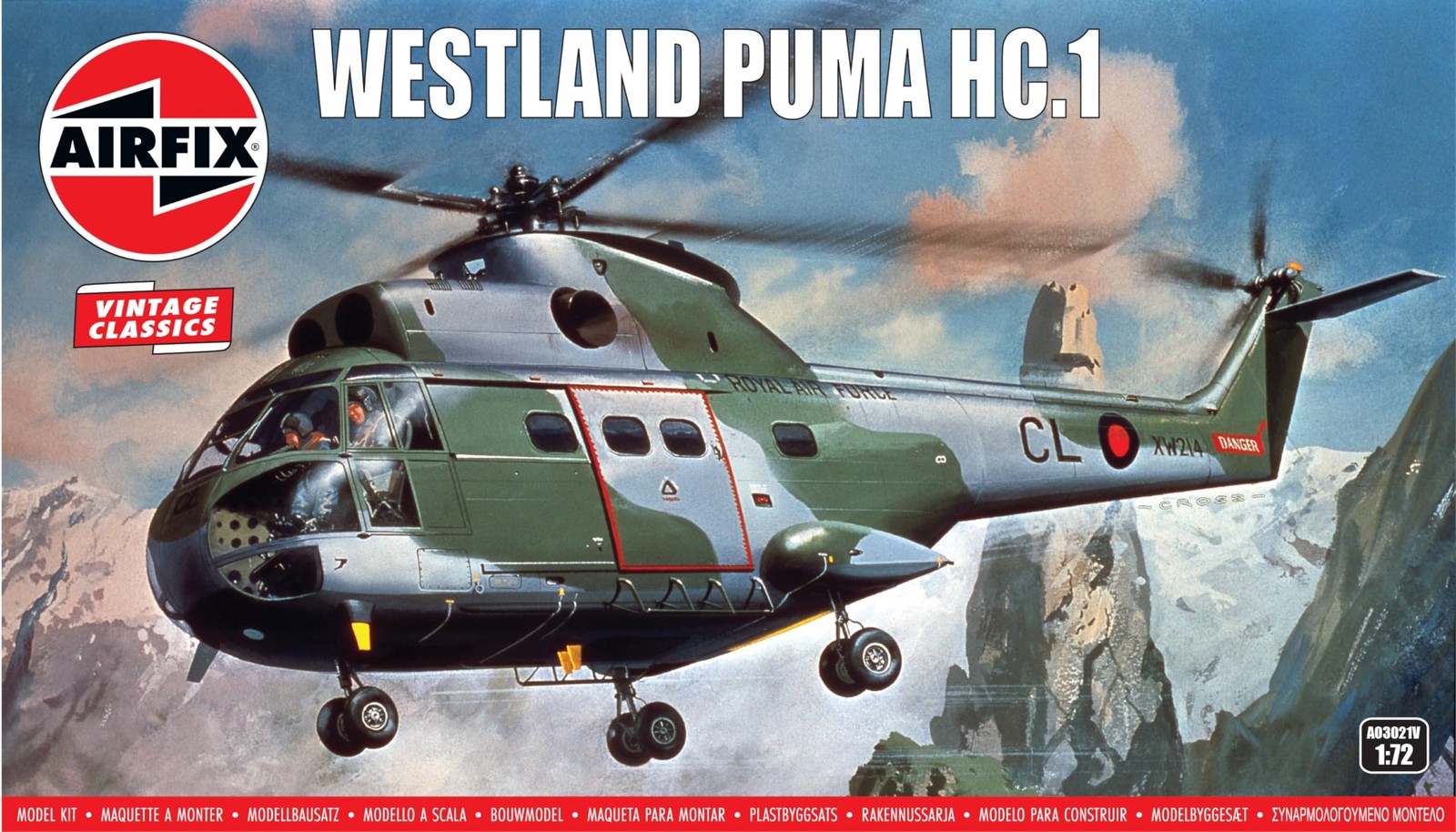 Airfix 1/72 Westland Puma HC.1 Helicopter Plastic Model Kit A03021V