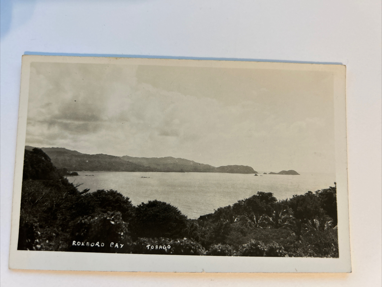 Postcard Roxboro Bay Tobago Trinidad Ocean View Shore Line Real Photo RPPC