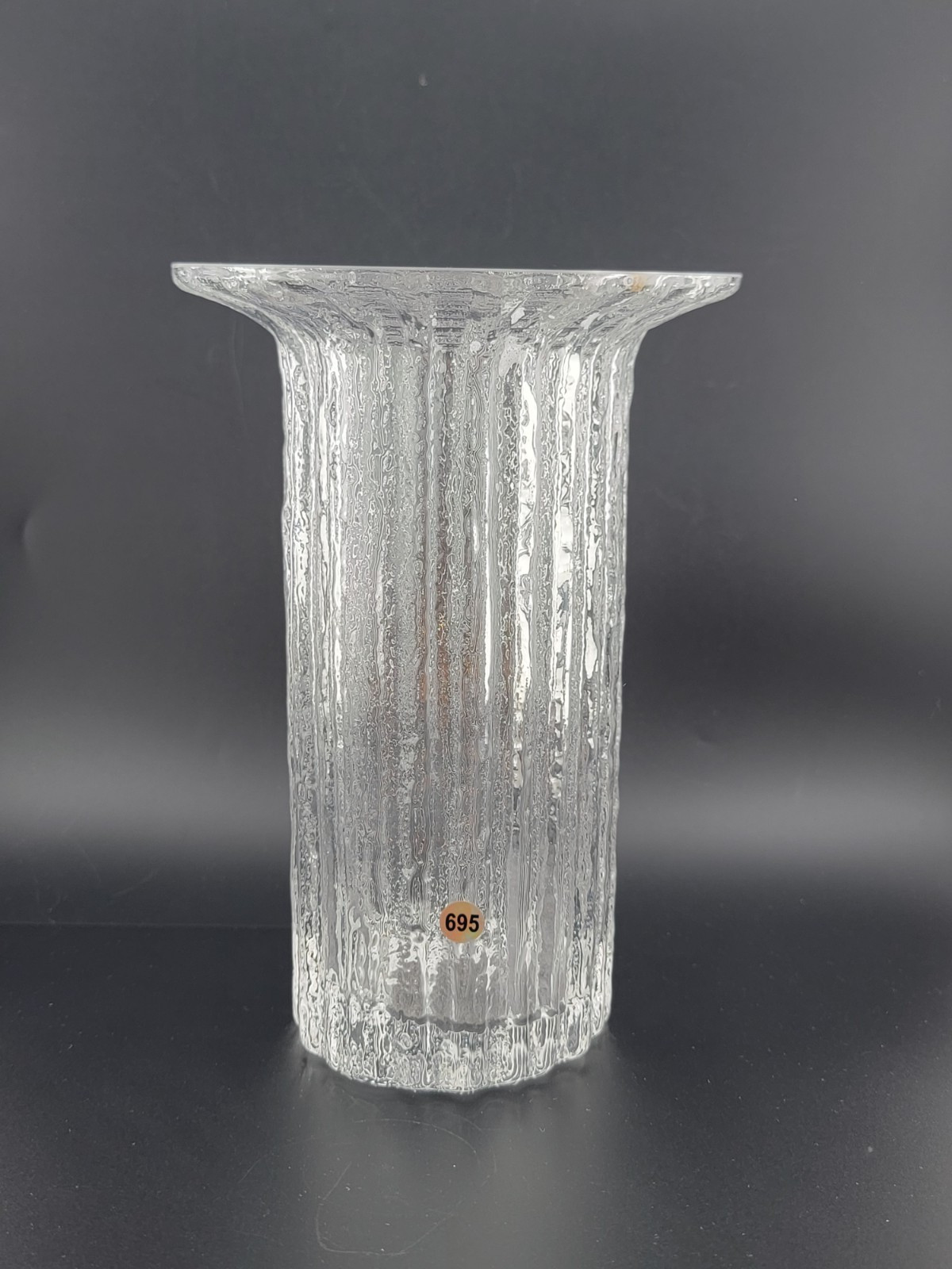Rare Iittala Finland Crystal Vertica Vase designed by Timo Sarpaneva. Signed. Rare Iittala Finland Crystal Vertica Vase designed by Timo Sarpaneva. Signed.
