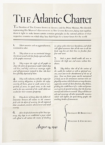 Original 1941 WWII US Patriotic Poster - The Atlantic Charter Original 1941 WWII US Patriotic Poster - The Atlantic Charter