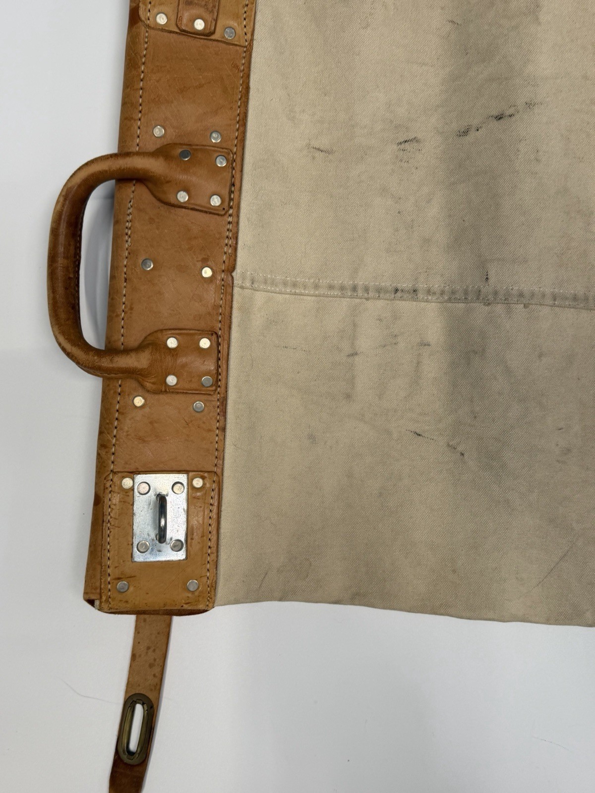 Vintage Kerr Glass Payroll Bag Canvas Leather Security Pouch CA Hoffman CA Maker