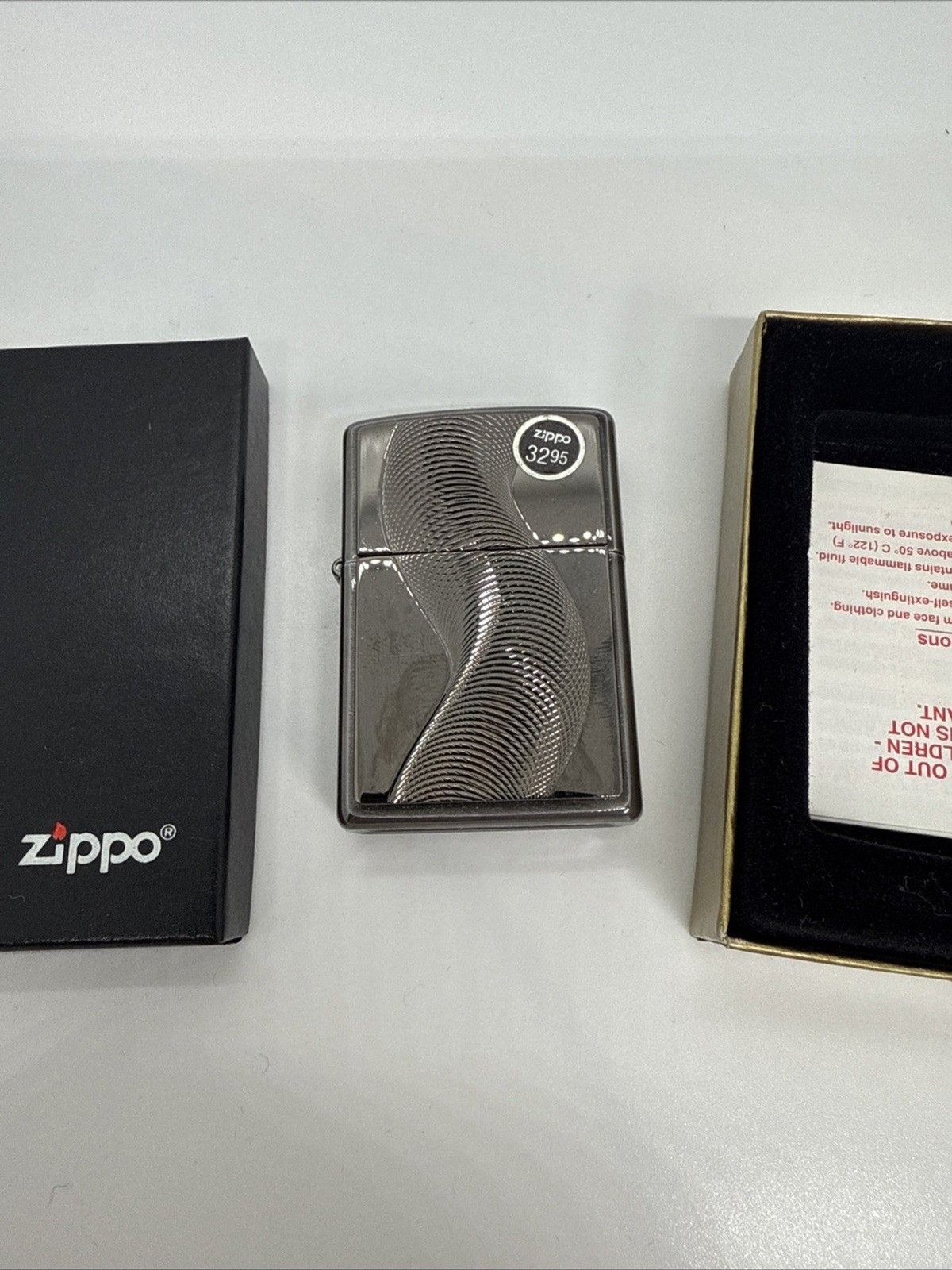 New Zippo 667 Texas Twister Design w/ Heavy Plate on Black Ice Lighter NIB