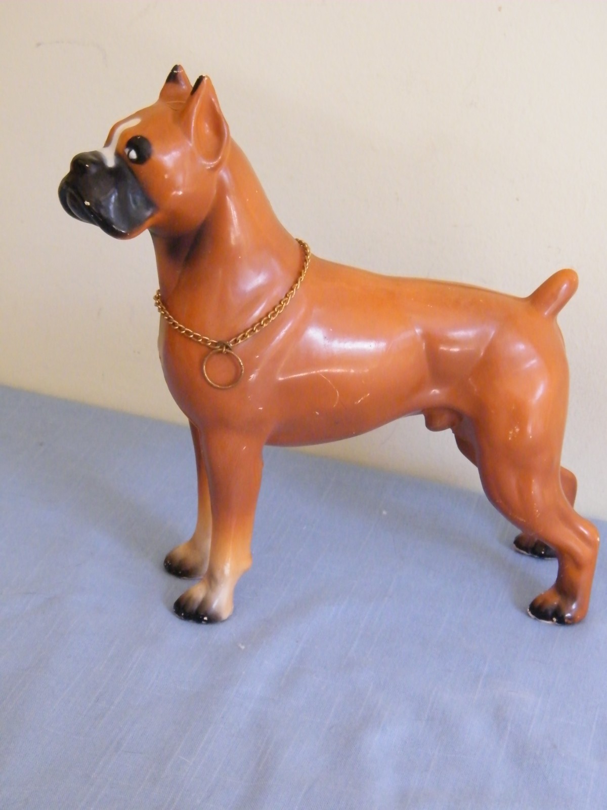 Vintage Breyer 1954-1974 Glossy Chestnut Boxer Dog w/ Choke Chain Collar
